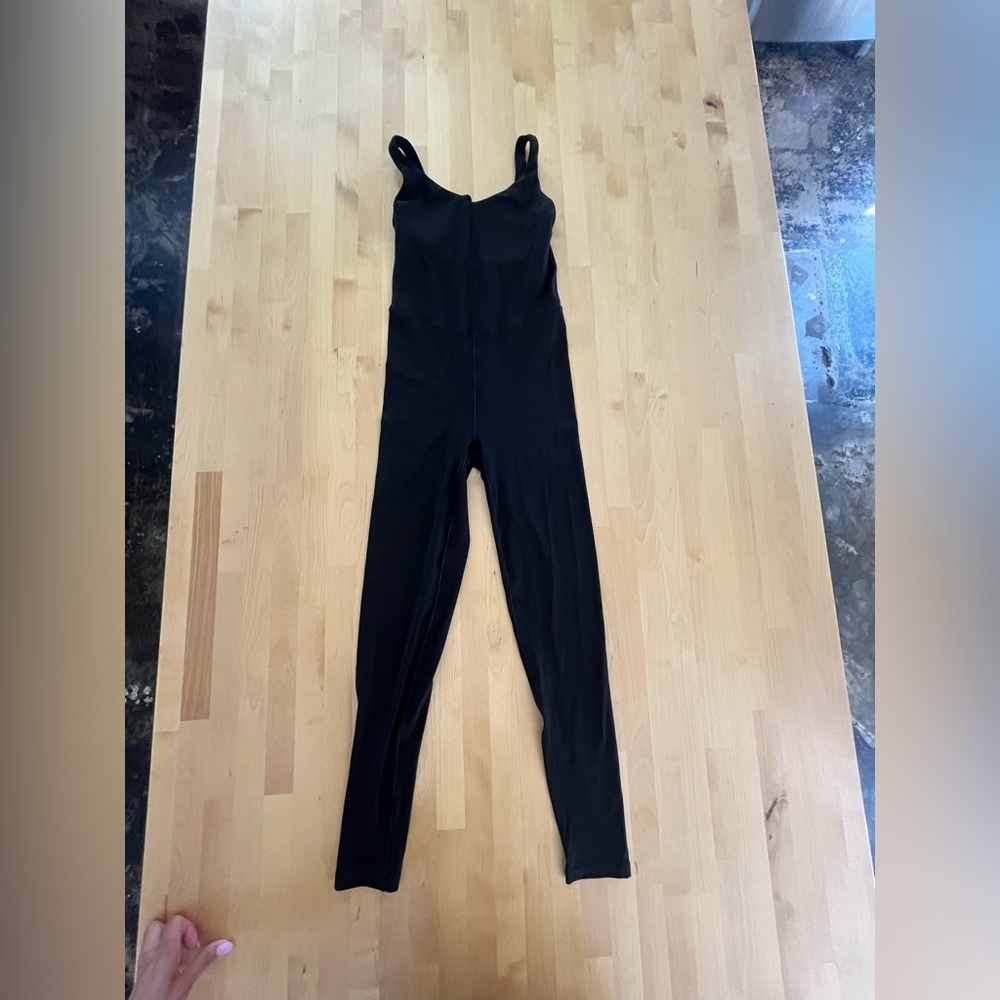 aerie Black Slim Strappy Jumpsuit Unitard Pilates Princess Gym Girlie Approved